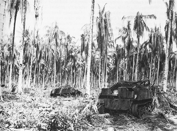 ブナで日本軍に撃破されたＭ３スチュアート戦車